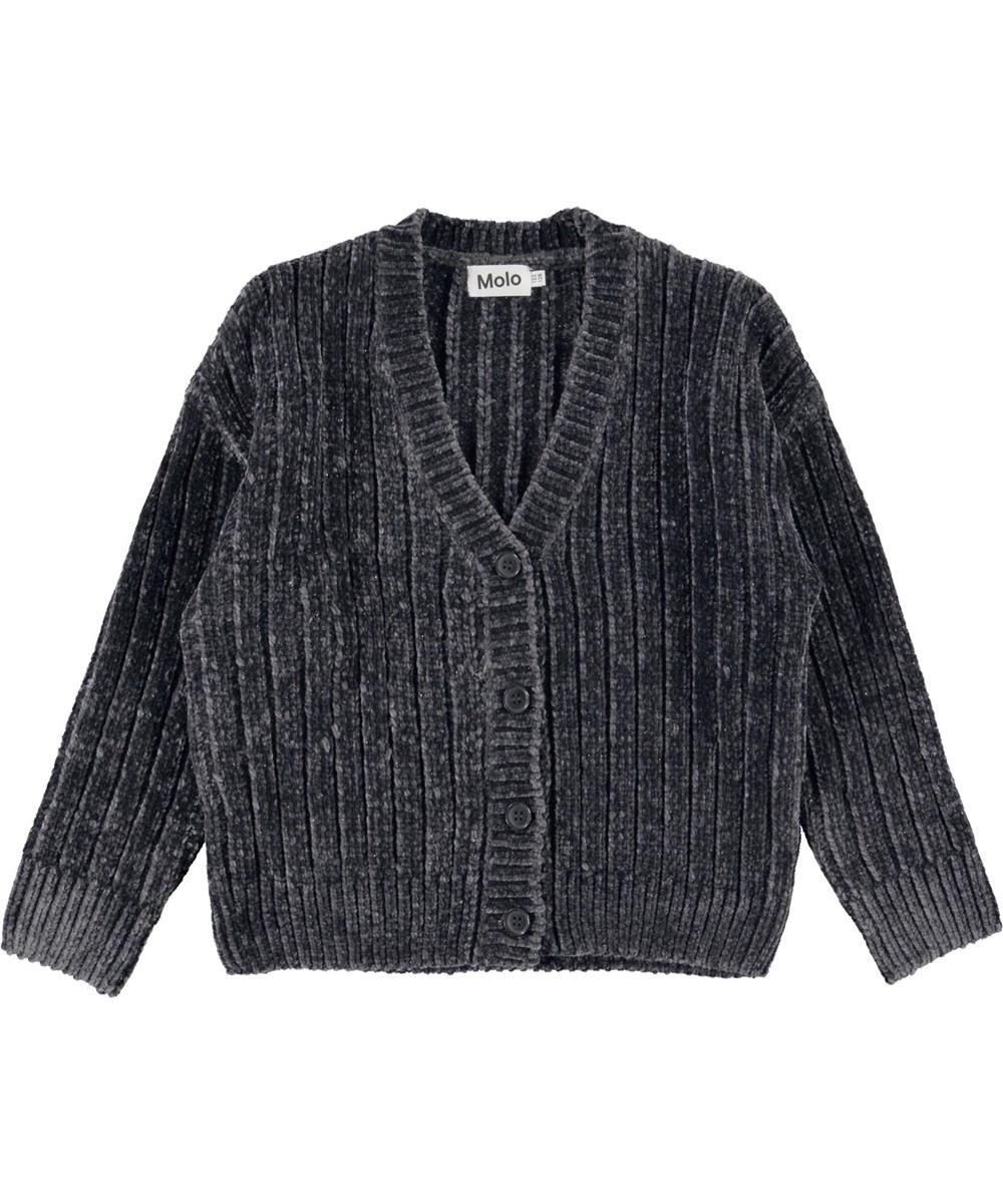 Gianna - Purple Night - Chenille knit cardigan in blue