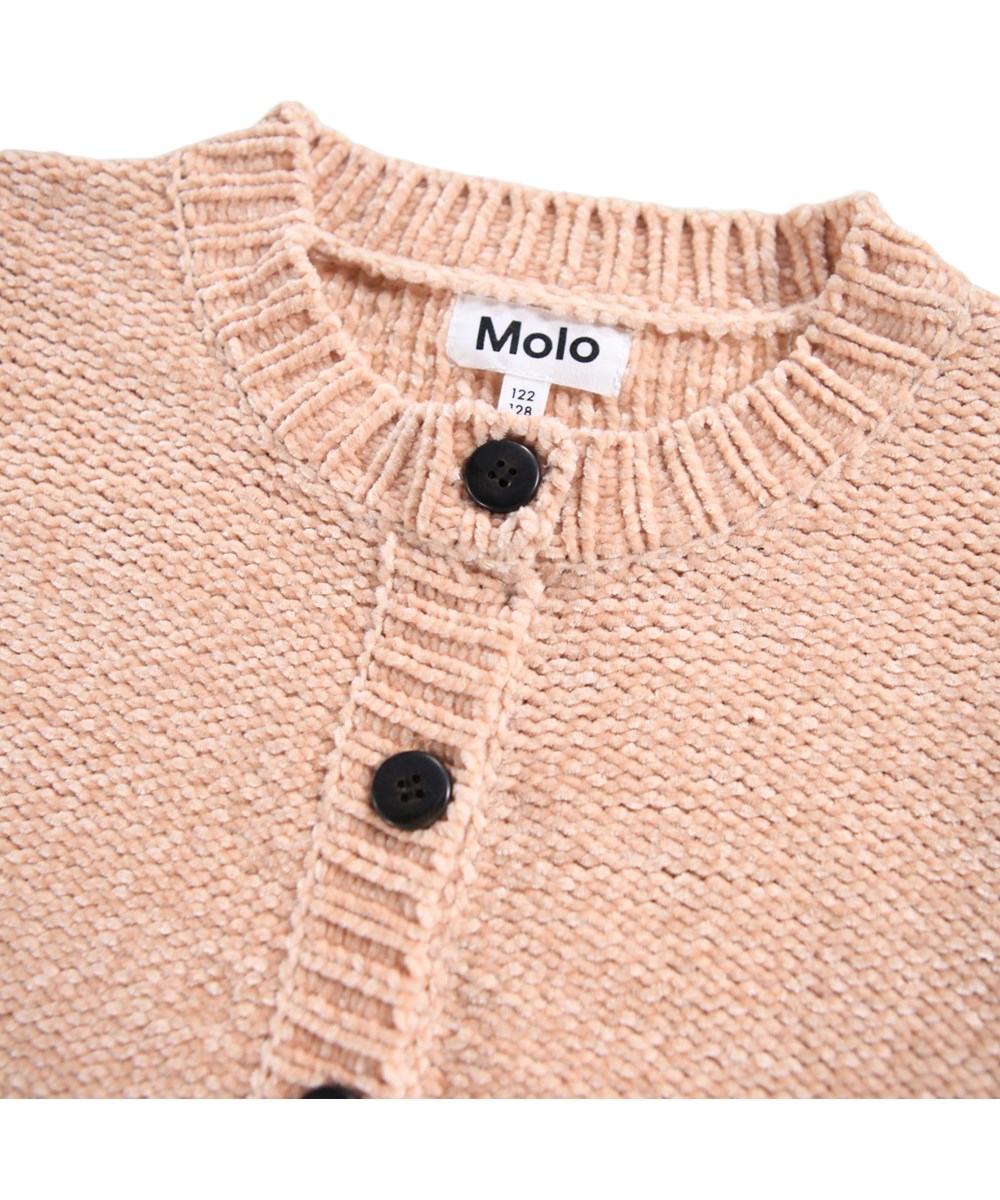 Gilah - Rose Cloud - Pretty rose cardigan for children made of chenille yarn.