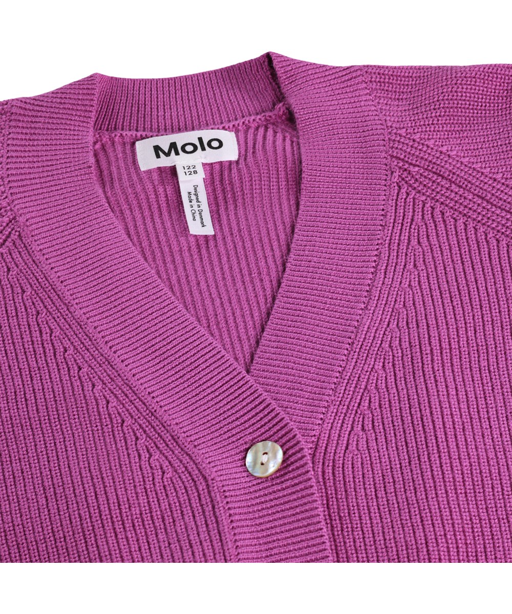 Gilberta - Charisma - Purple cardigan for children made of organic cotton