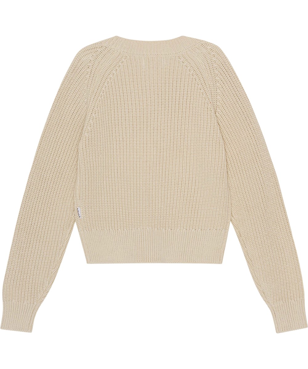 Gilberta - Summer Sand - Sand coloured knit cardigan in soft cotton