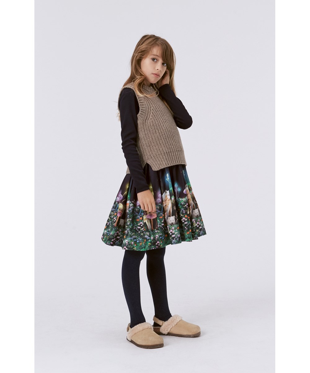 Gilberte - Moth Grey - Grey brown chunky knit waistcoat