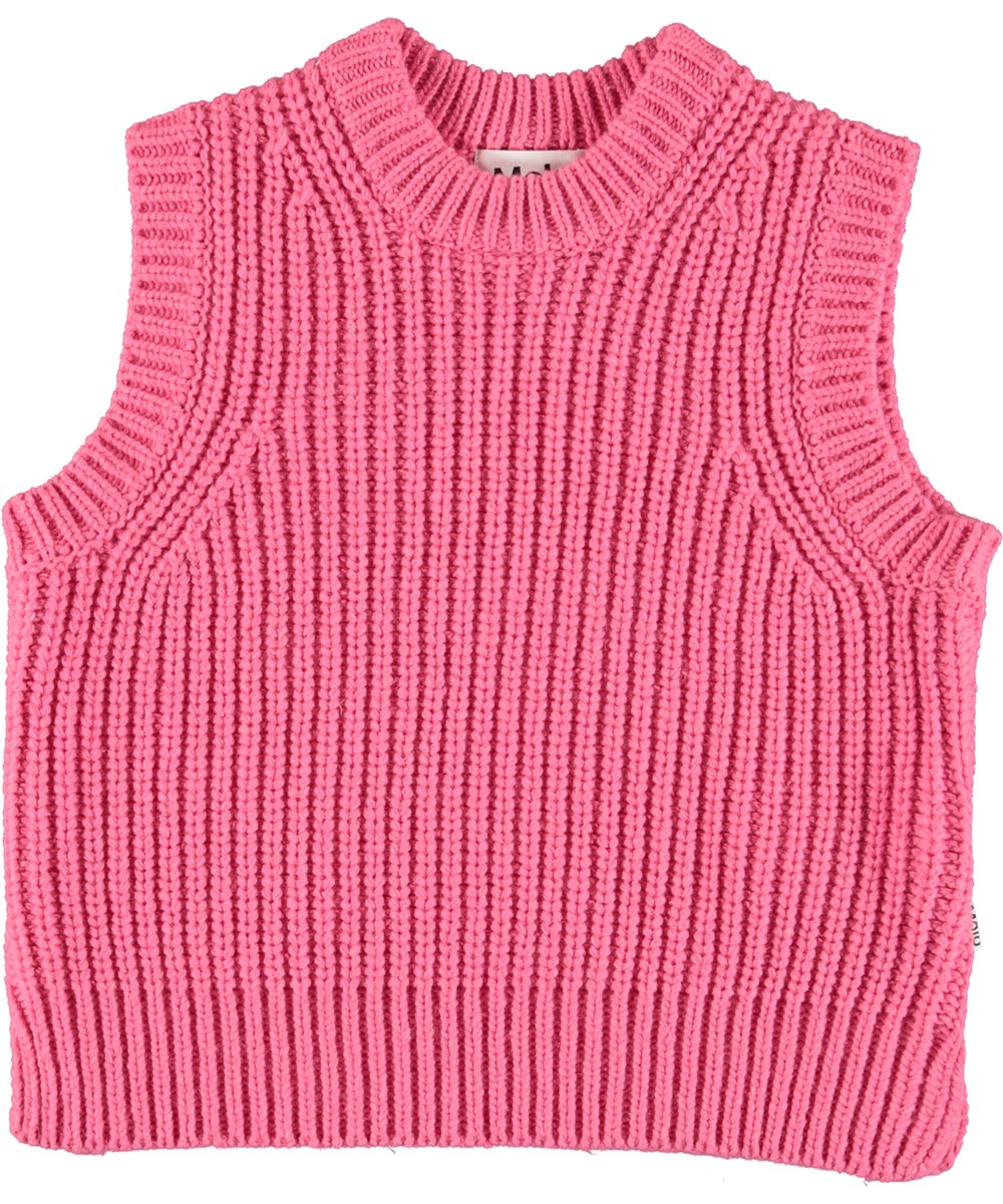 Gilberte - Petals - Pink knit waistcoat