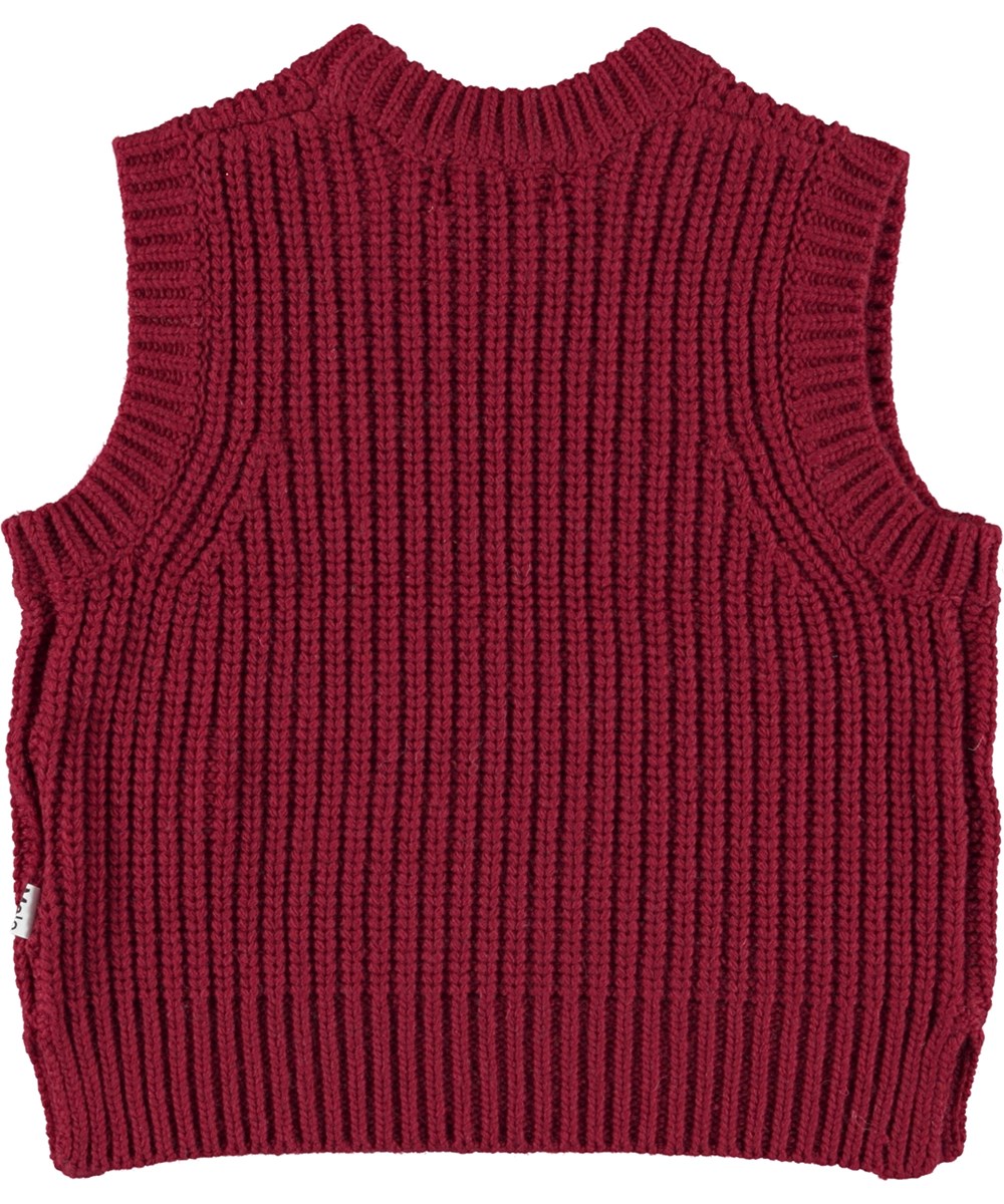 Gilberte - Velvety - Dark red knit waistcoat
