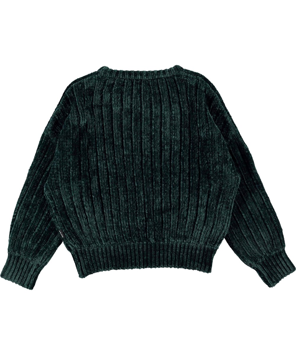 Gillian - Jasper - Dark green plush knit top 