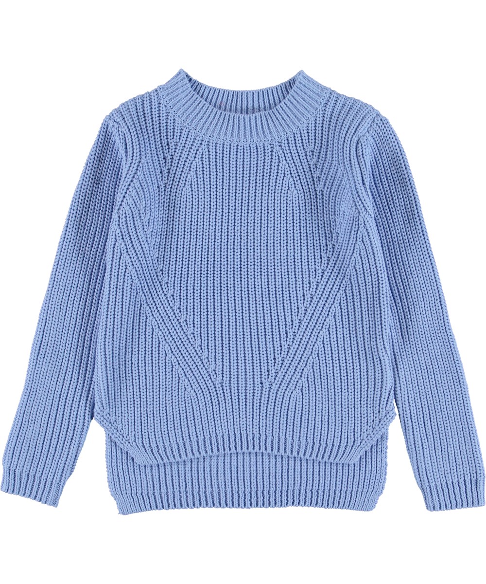 Gillis - Azurine - Blue cotton knit top