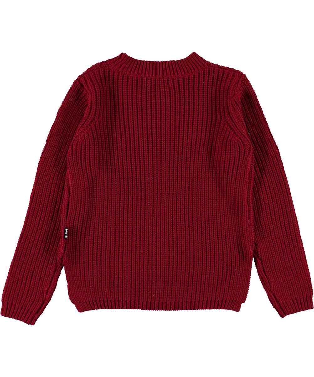 Gillis - Chili - Dark red cotton knit top 