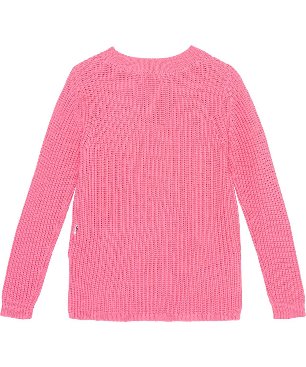 Gillis - Confetti - Pink, long sleeve knit jumper in soft organic cotton 