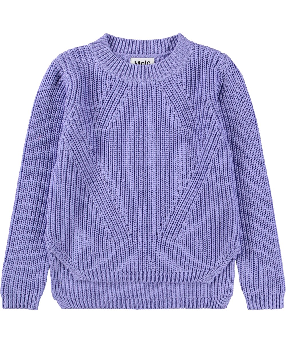 Gillis - Cool Lilac - Purple knitted jumper for children made of organic cotton 
