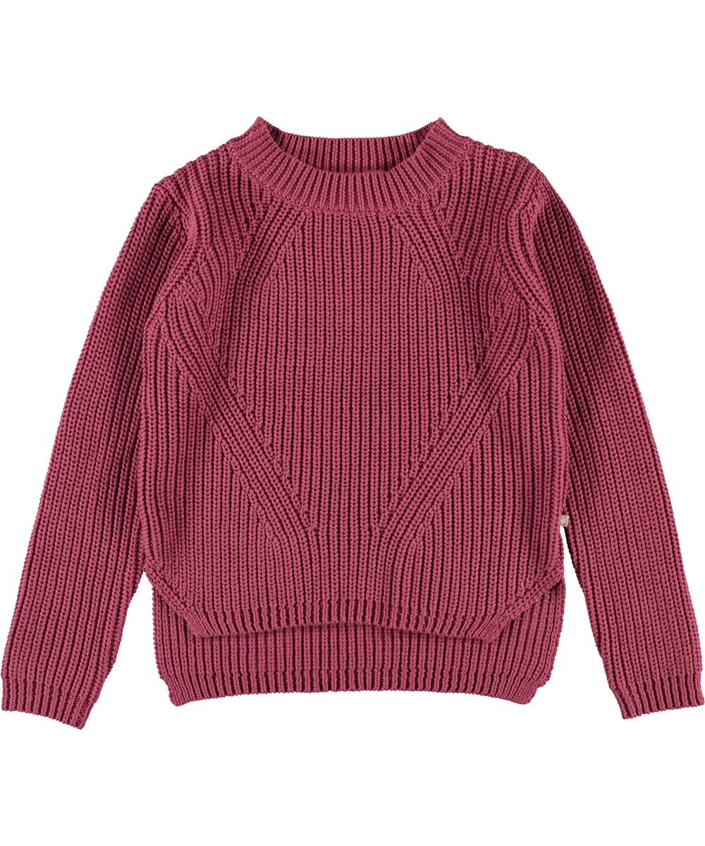 Gillis - Raspberry Jam - Raspberry coloured knit top 