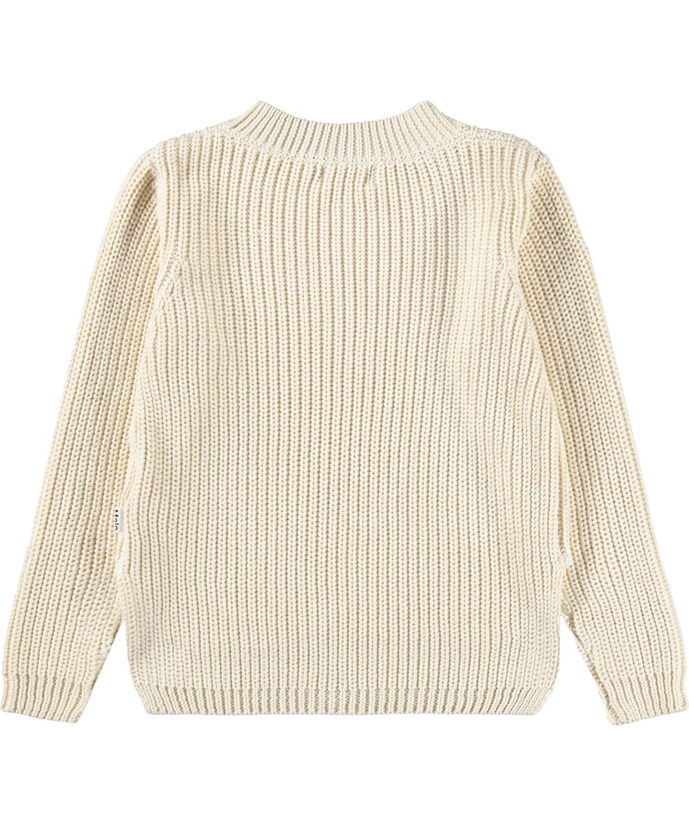 Gillis - Summer Sand - Off-white knitted jumper for children made of organic cotton