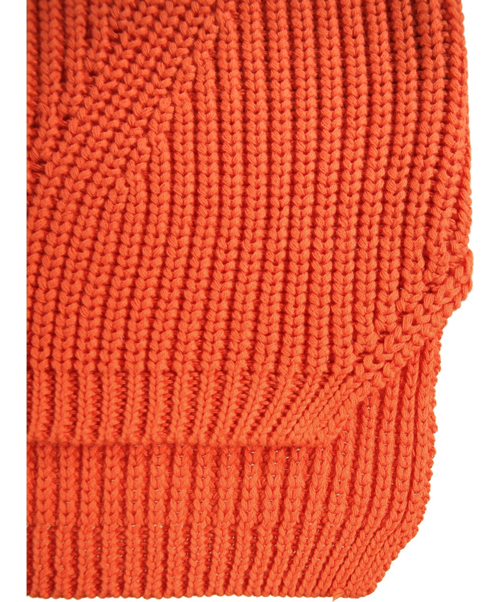 Gillis - Rising Sun - Orange long-sleeved knitted sweater for children made of soft organic cotton with a round neck.