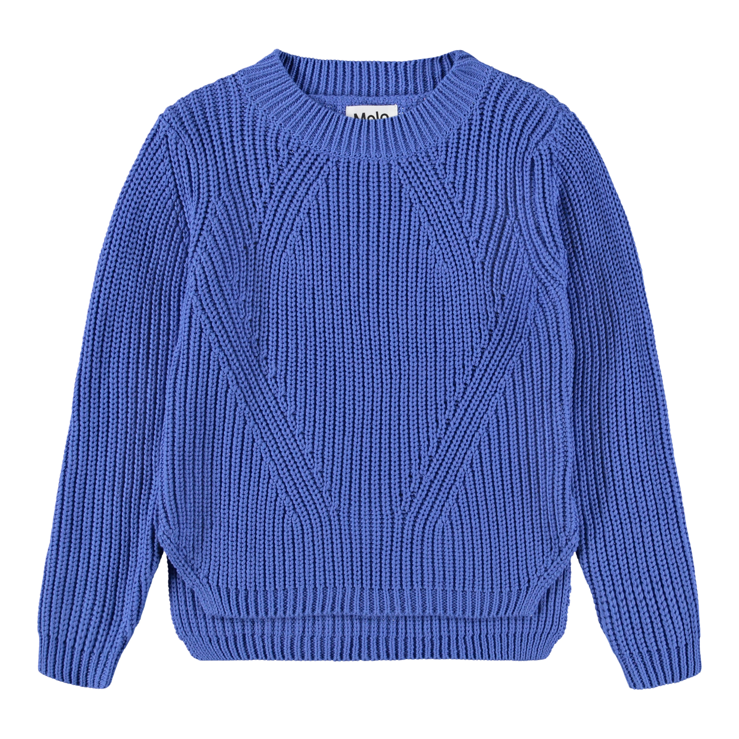 Gillis - Violet Blue - Blue long-sleeved knitted sweater for