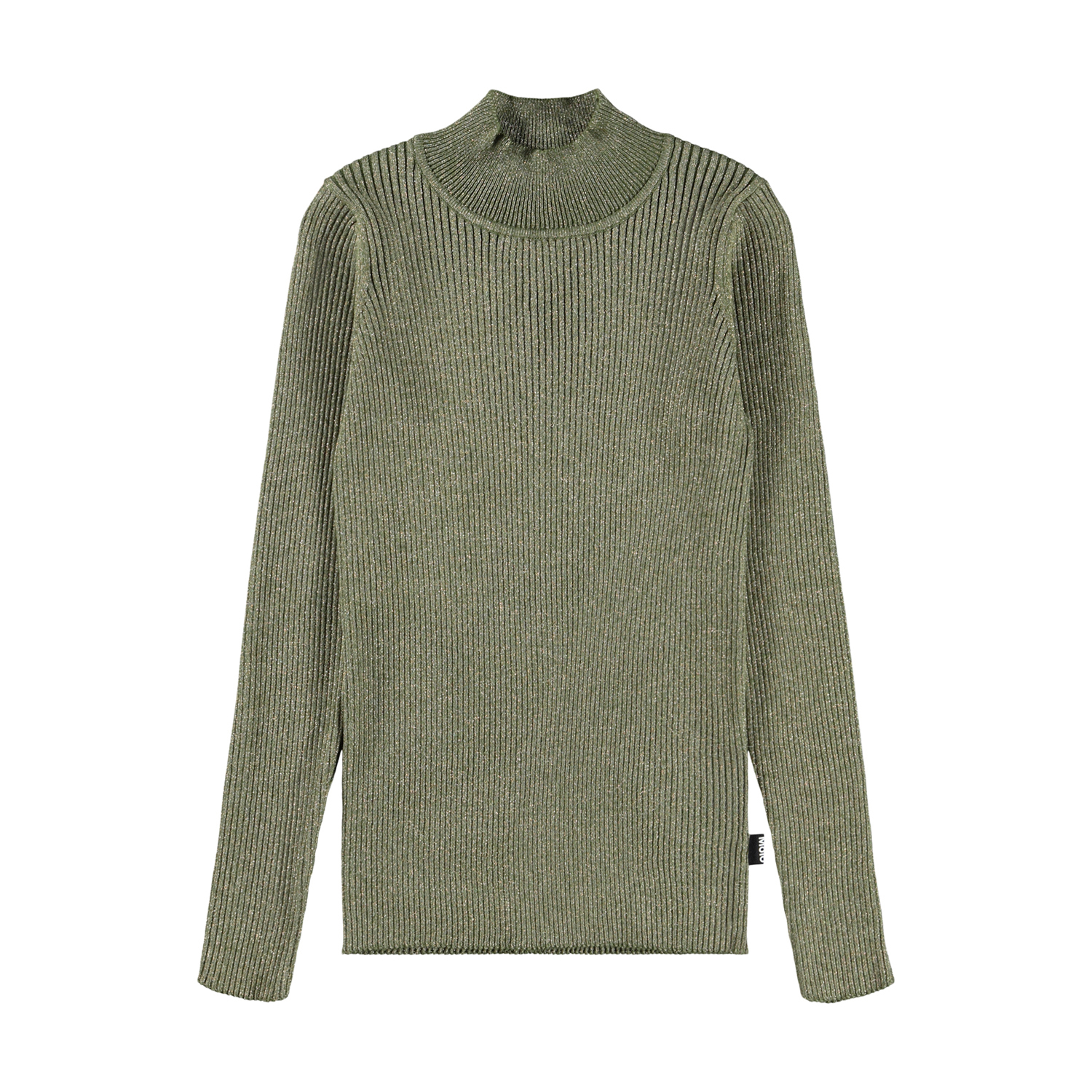 Ginevra - Golden Evergreen - Green rib-knitted sweater for