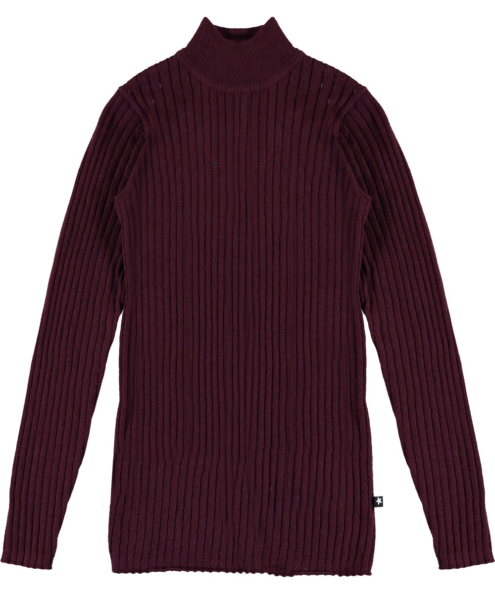 Gitte - Sumak - Dark red thin knit 