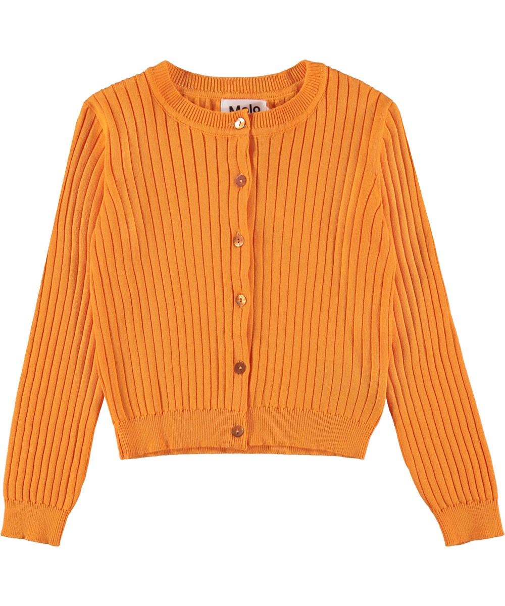 Gloria - Clementine - Orange, delicate knit cardigan