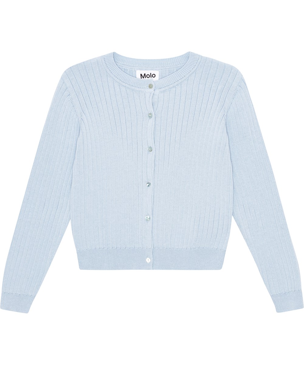Gloria - Skyride - Pastel blue cardigan in delicate, soft knit organic cotton