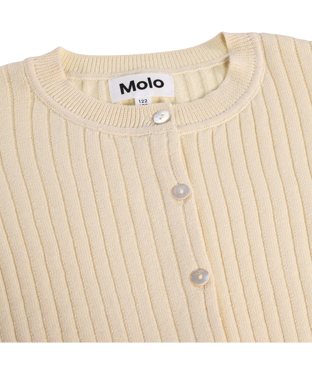 Gloria - Summer Sand - Off-white knitted cardigan for children made of organic cotton 