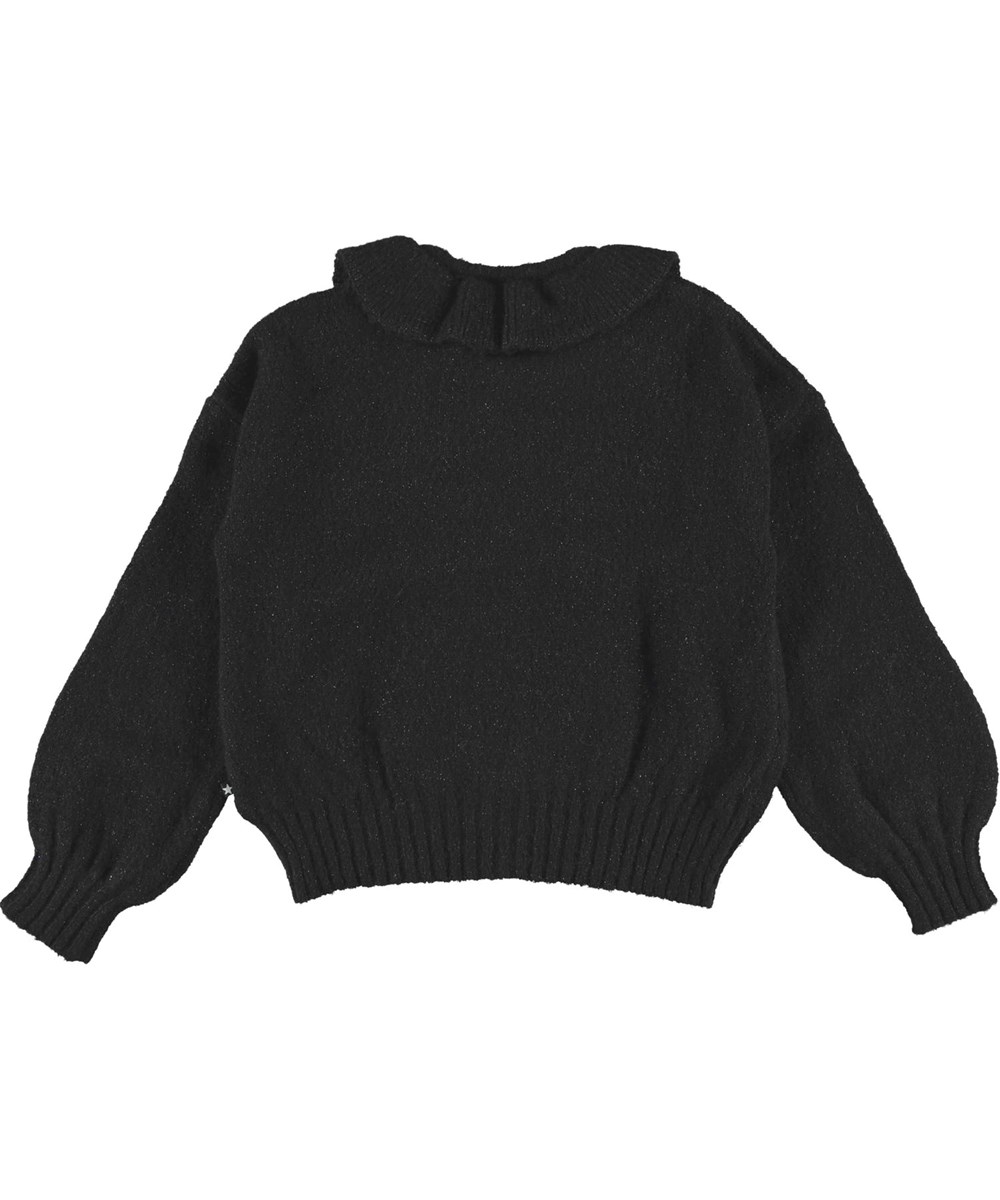 Gracie - Black - Black knit cardigan with glitter