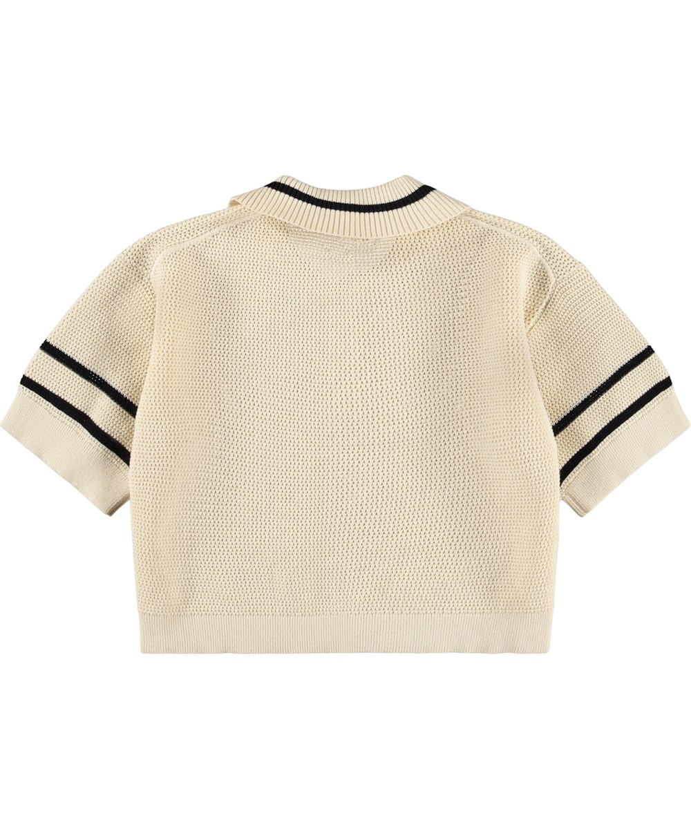 Gwinn - Summer Sand - Off white crocheted T-shirt made of organic cotton 