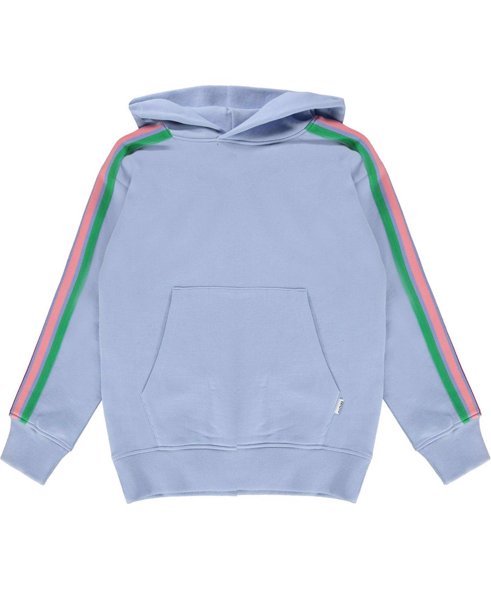 Madelyn - Blue Sky - Blue hoodie with stripes on the sleeves