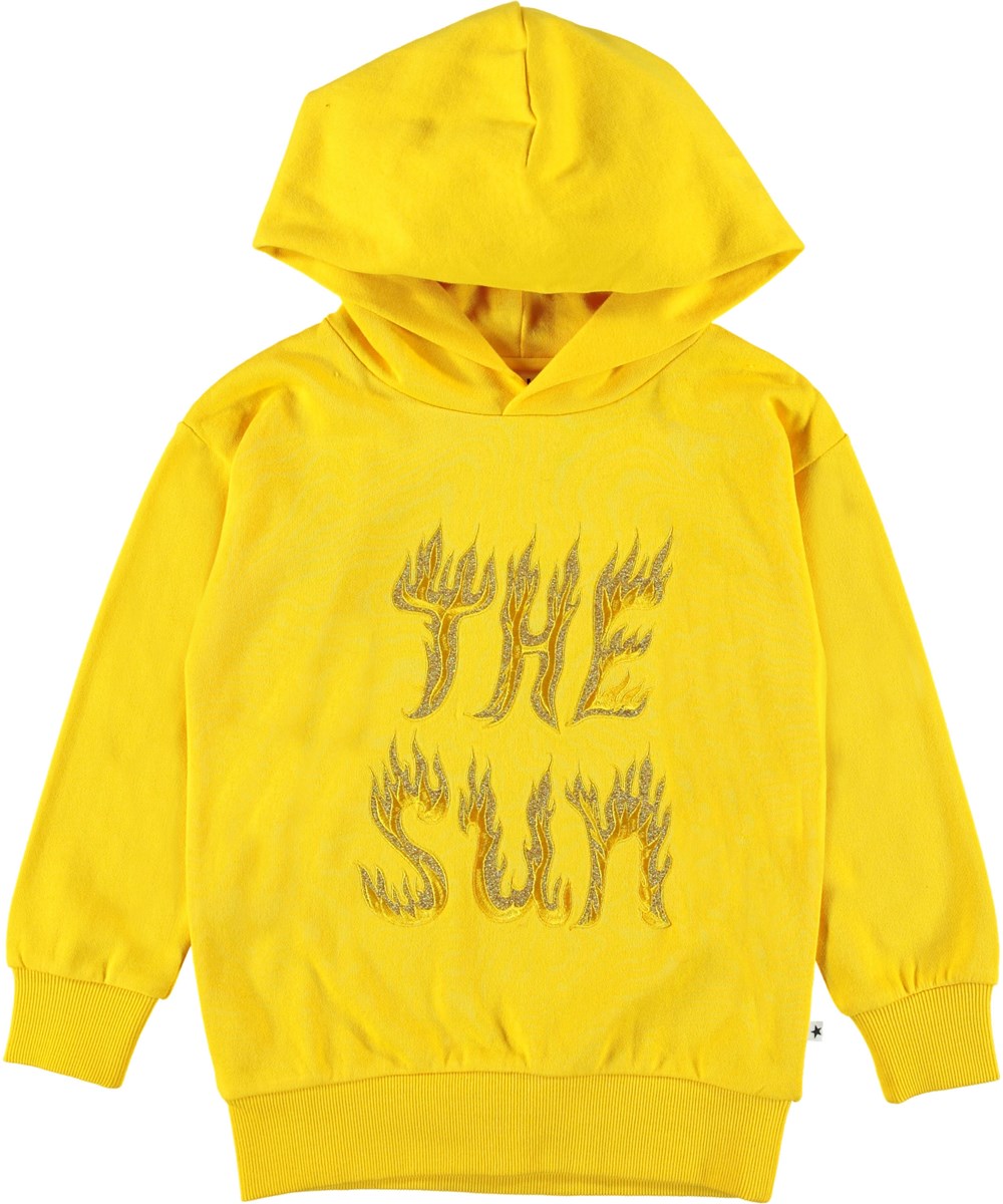Madelyn - Sun Flare - Yellow hoodie with glitter.  