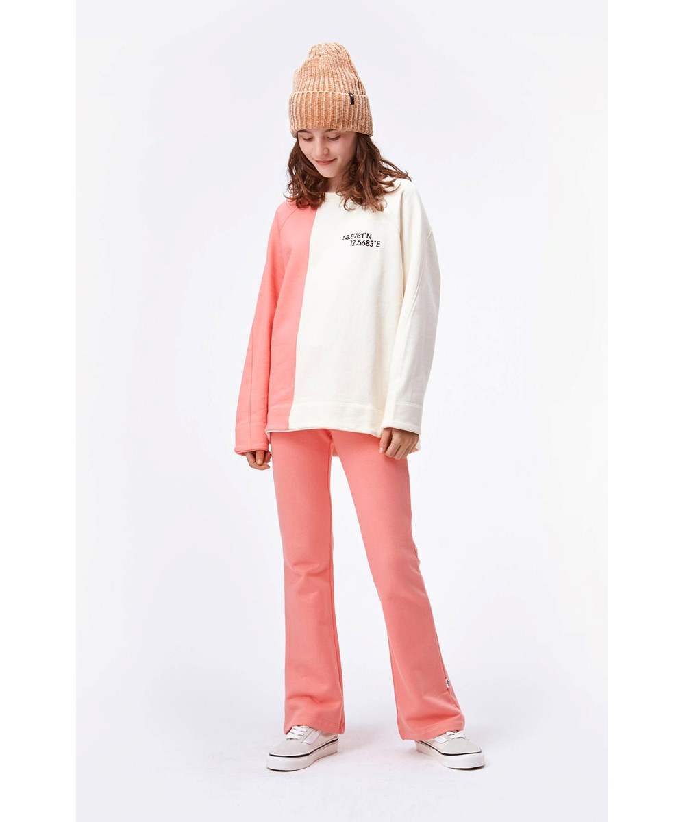 Maggie - Hyper Ivory - Pink and beige sweatshirt