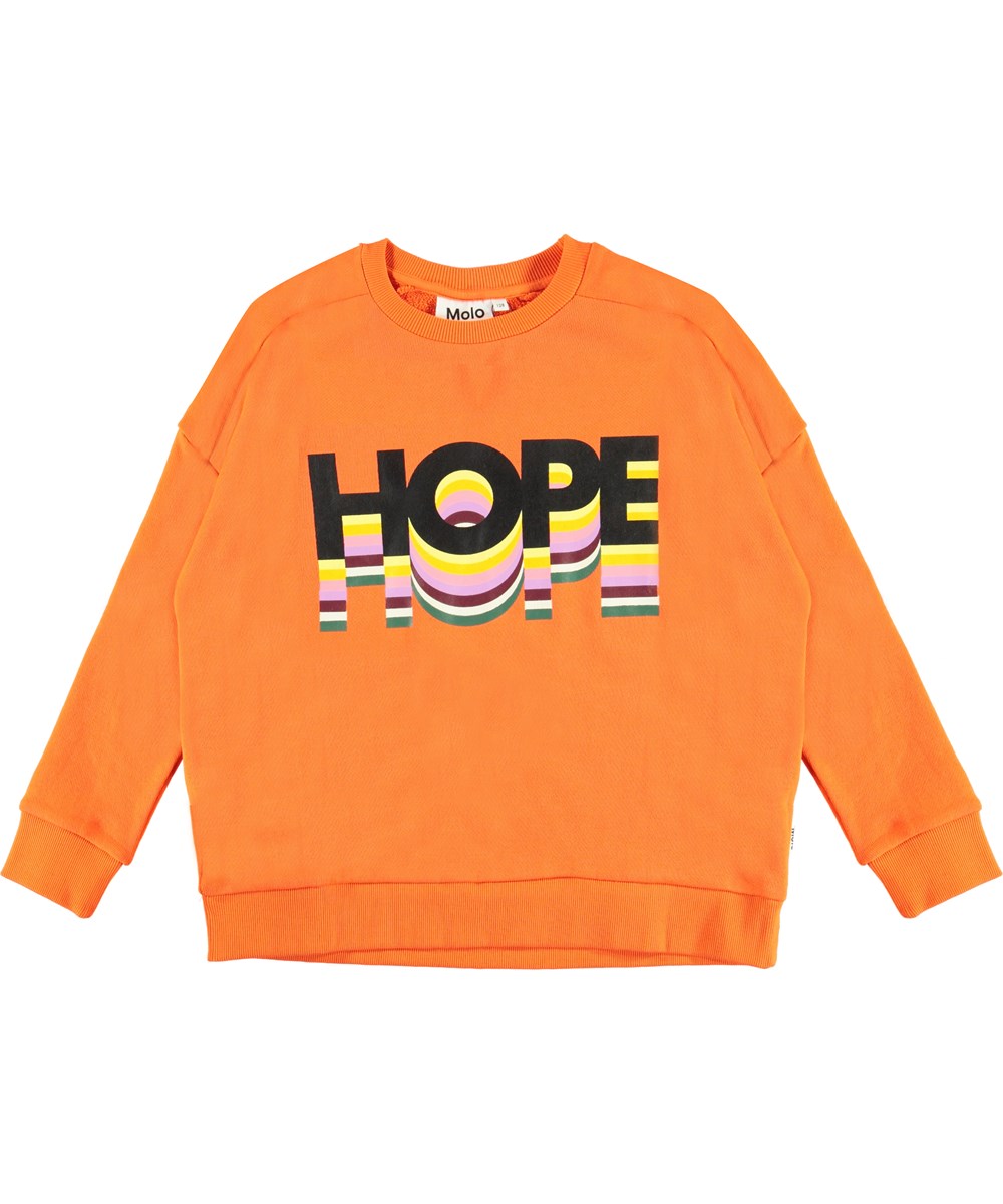 Mandy - Signal Orange - Orange organic hope sweatshirt 