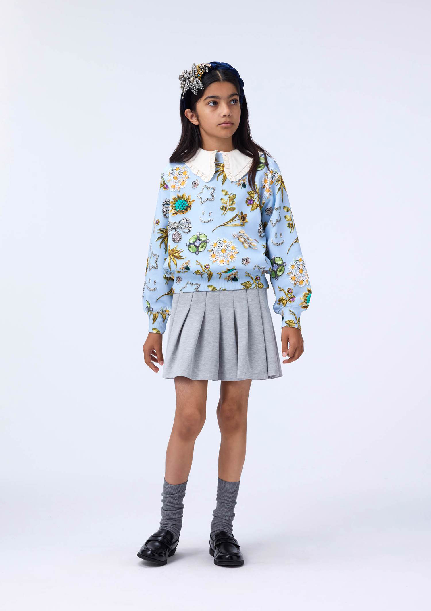 Marge - Royal Bling - Light blue sweatshirt made of organic