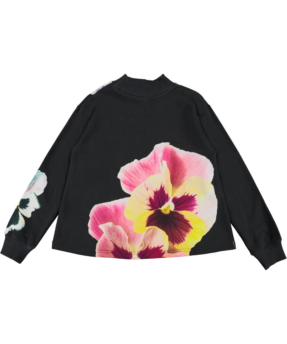Margo - Fancy Pansy - Organic sweatshirt with large flowers