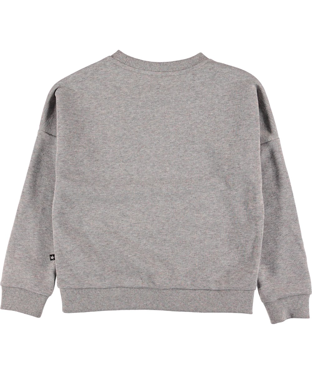 Marigold - Shimmer Grey - Grey sweatshirt with embroidery.