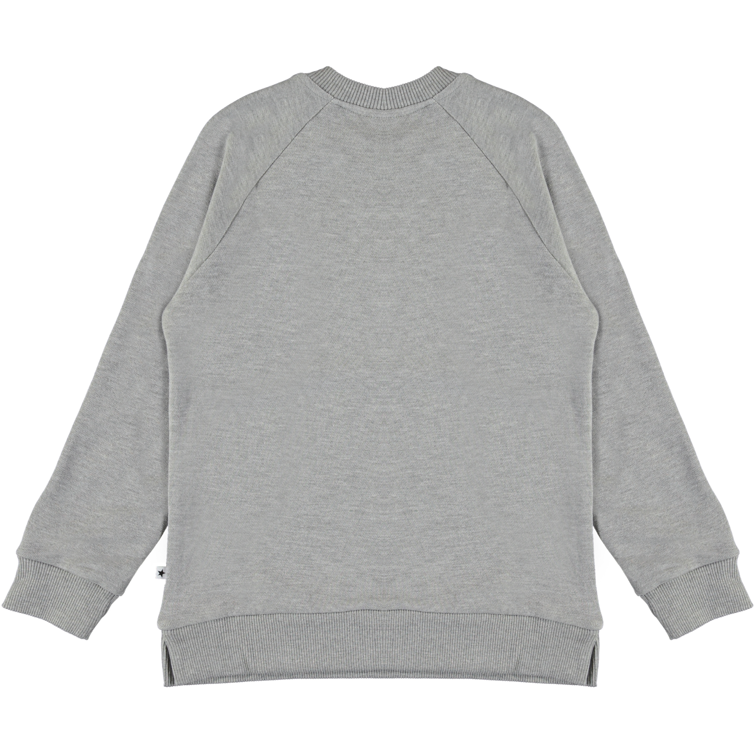 Marina - Grey Melange - Grey sweatshirt with pink stripe - Molo