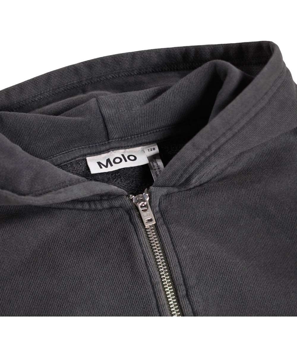 Martina - Raven - Grey hoodie for children made of organic cotton 