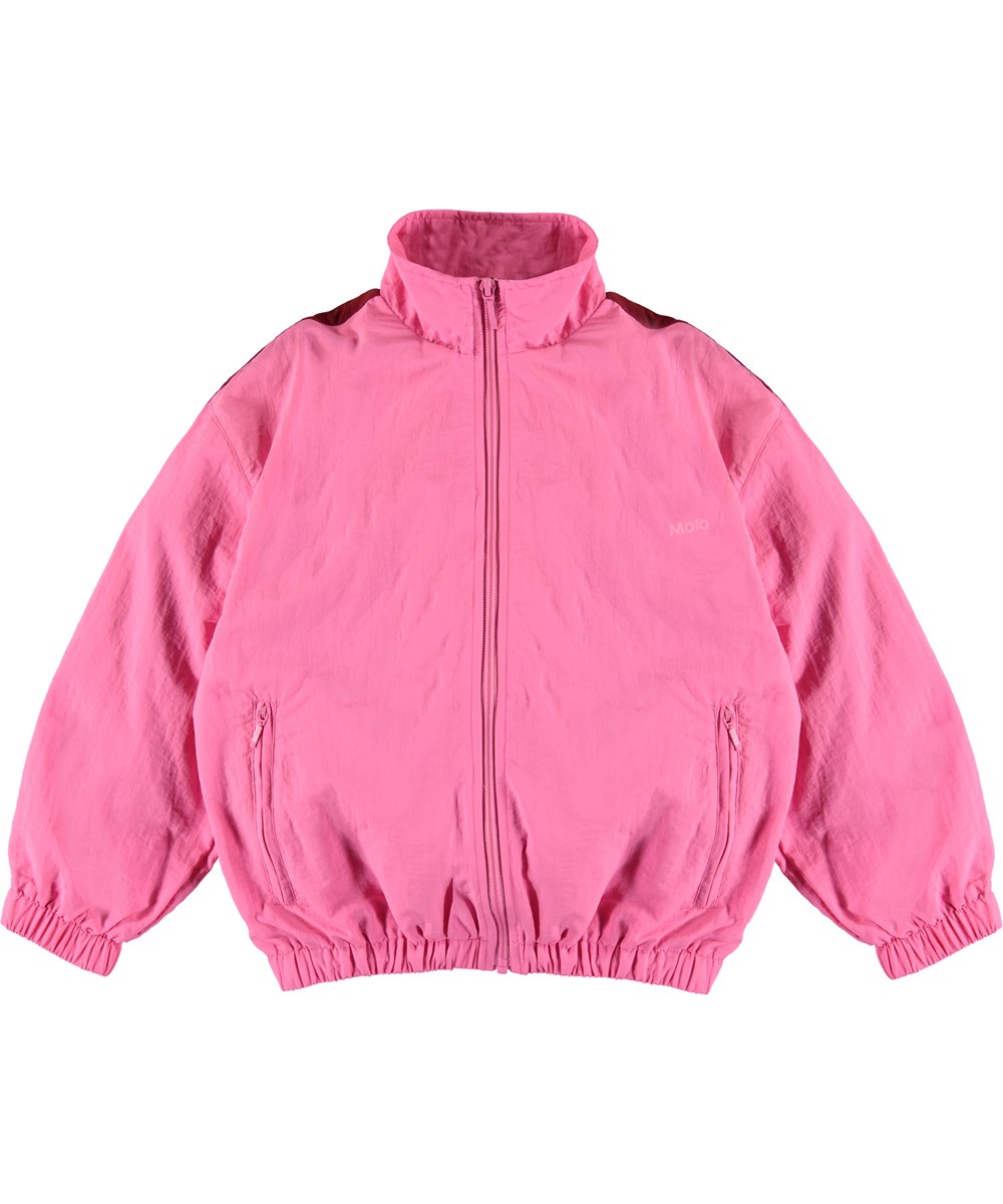 Mates - Pink Lemonade - Pink track jacket with boardeaux-coloured stripe