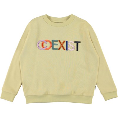 Maxi Raffia Light yellow sweatshirt with co-exist Molo