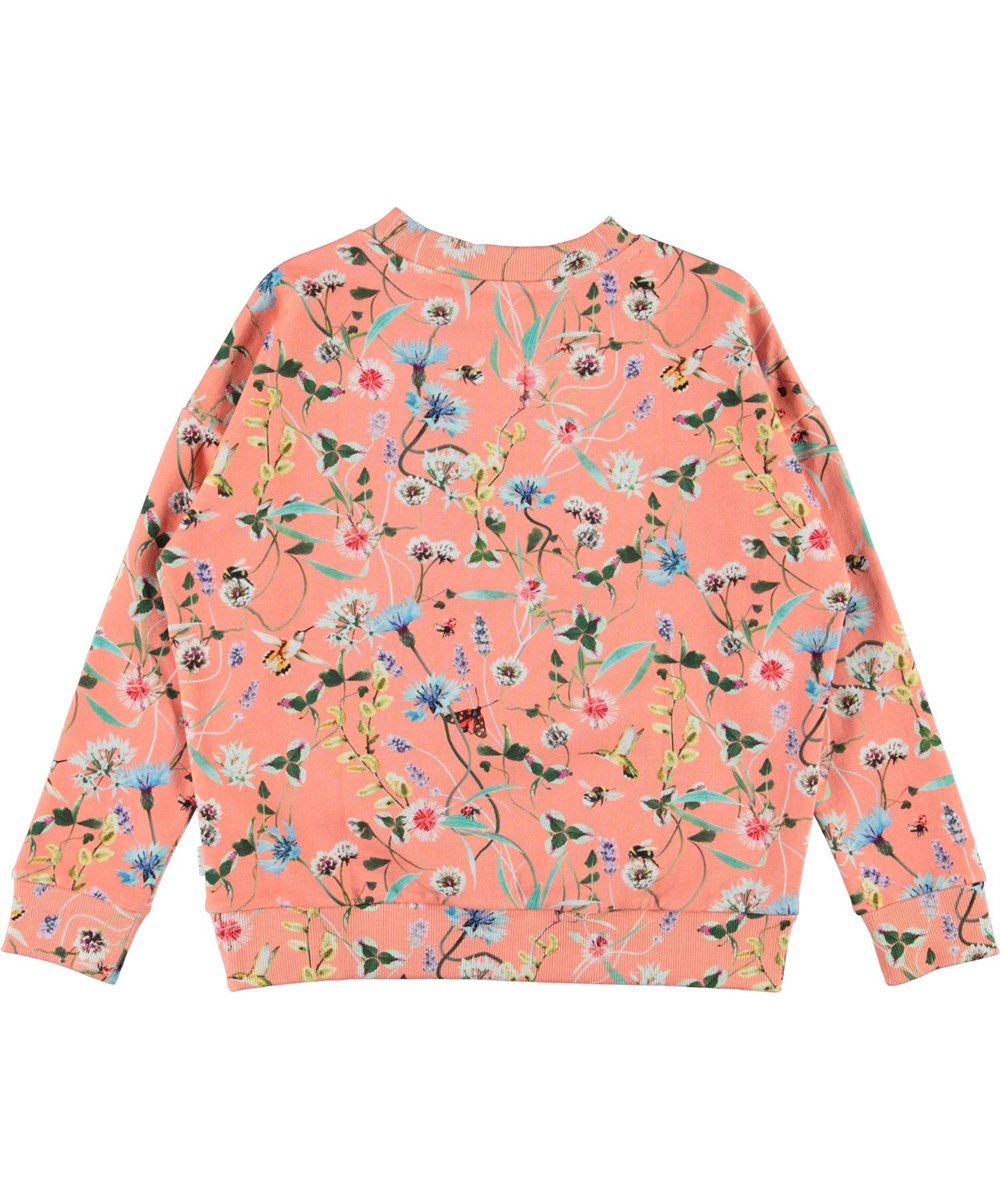 Maxi - Skunk Portrait - Coral coloured sweatshirt with badger