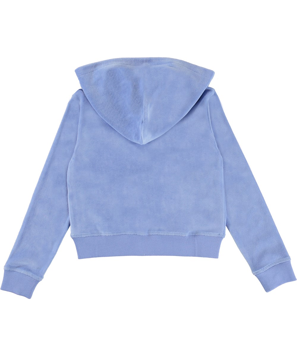 Milla - Azurine - Blue velour sweatshirt