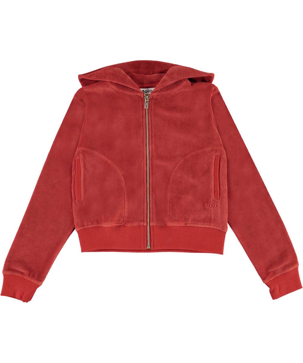 Milla - Dried Chili - Red velour hoodie
