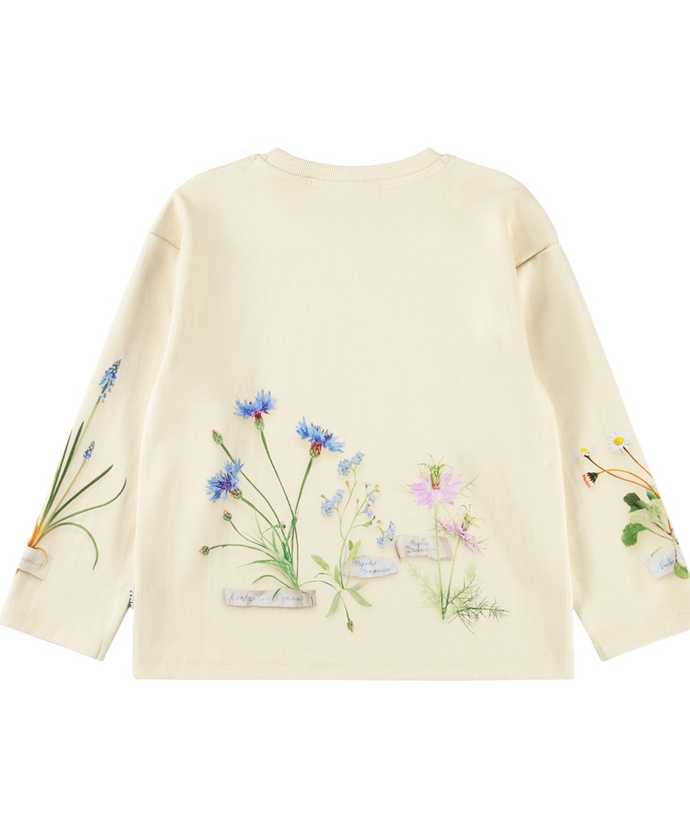 Mountoo - Flora Collector - Off-white sweatshirt for children made of organic cotton with a floral print