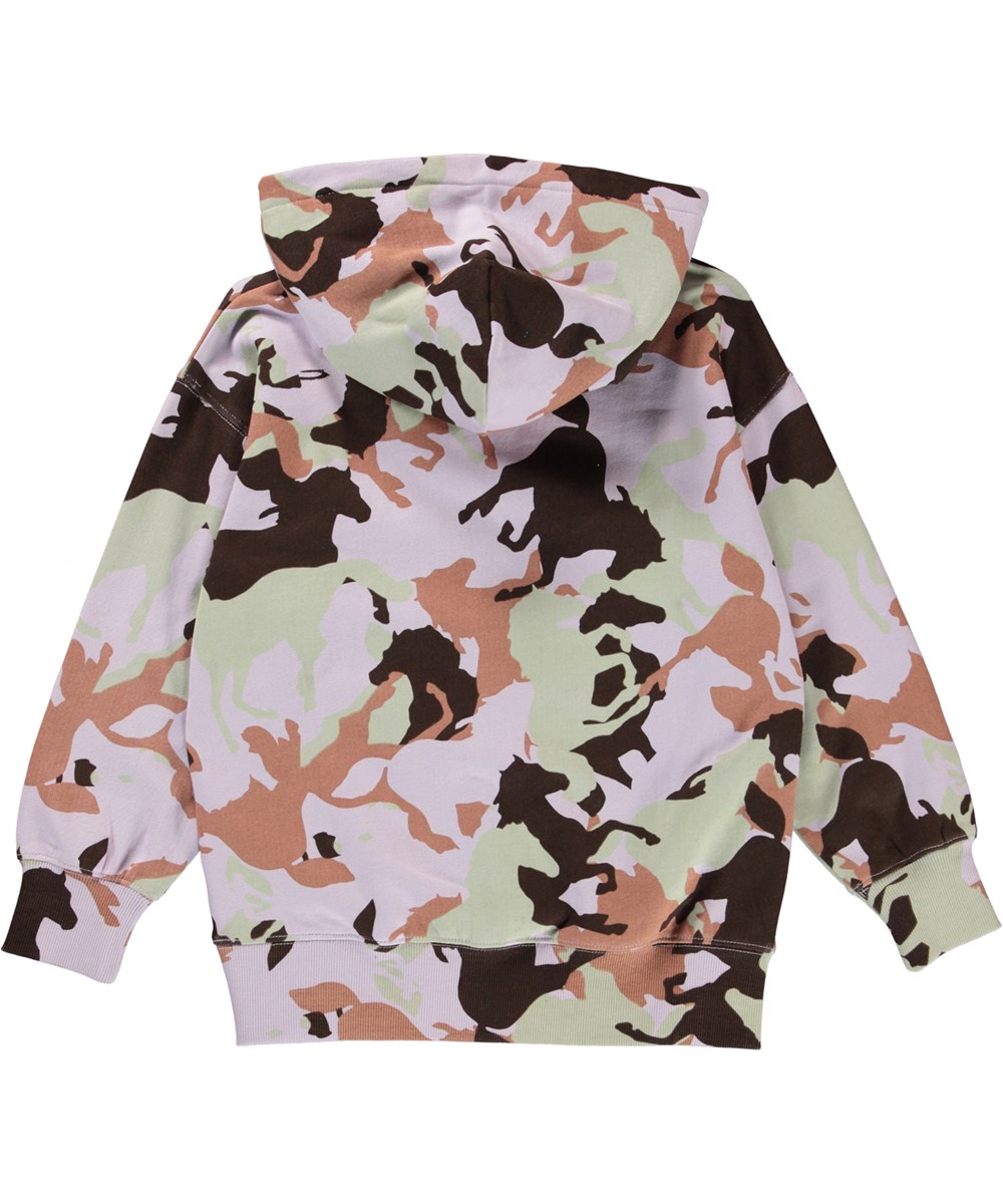 Moz - Horse Camo Lilac - Hoodie with horse camouflage print