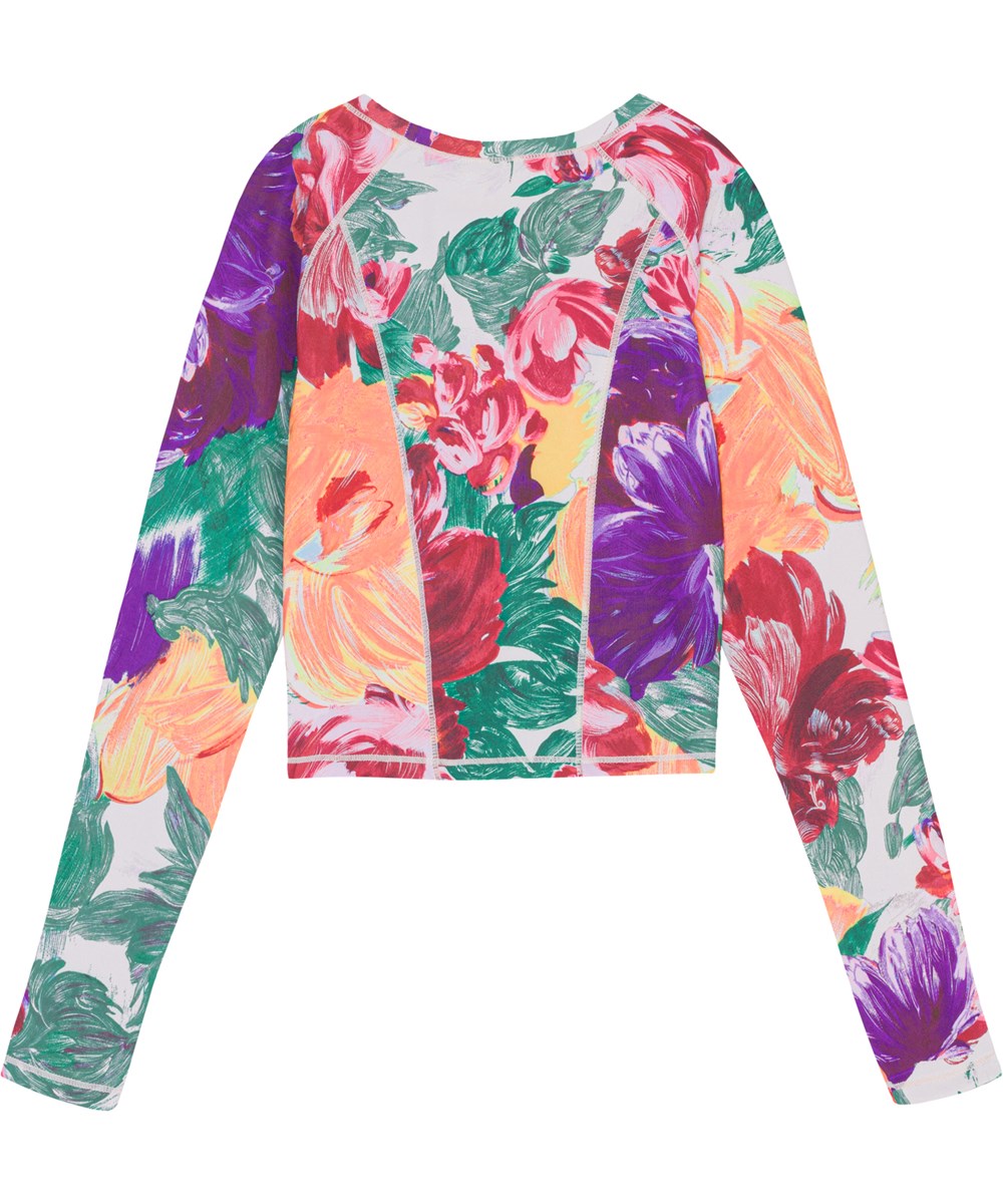 Oda - Energy Flowers - Long sleeve sports top with floral print 