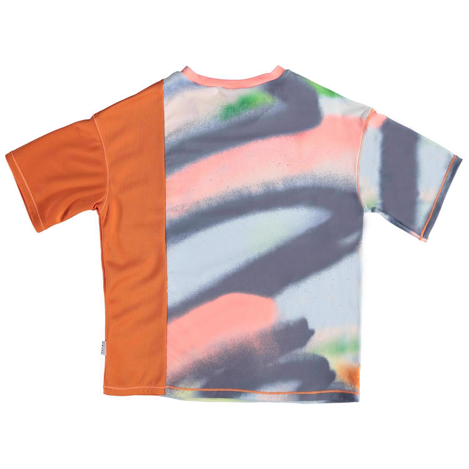 【関税・送料込】Unique water spray printed loose t-shirts Wash Spray Painting Old Cotton Short-Sleeved T-Shirt Men's