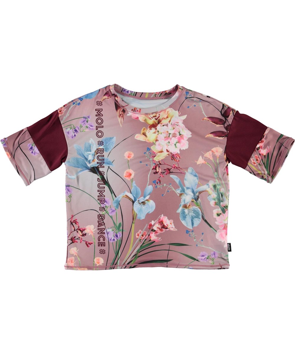 Odessa - Motion Flowers - Floral sports t-shirt