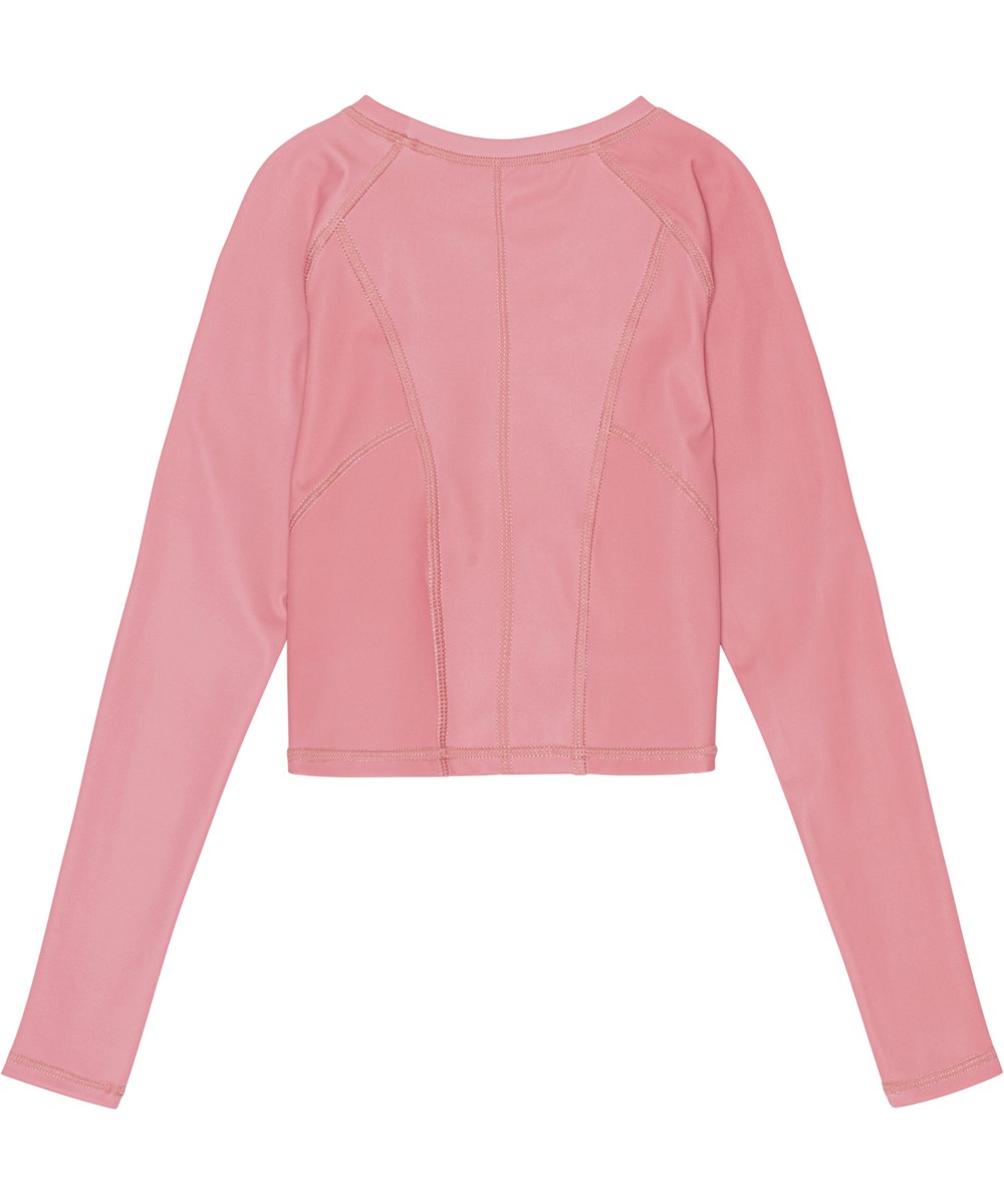 Oona - Dusty Rose - Rose coloured long sleeve sports top with visible stitching
