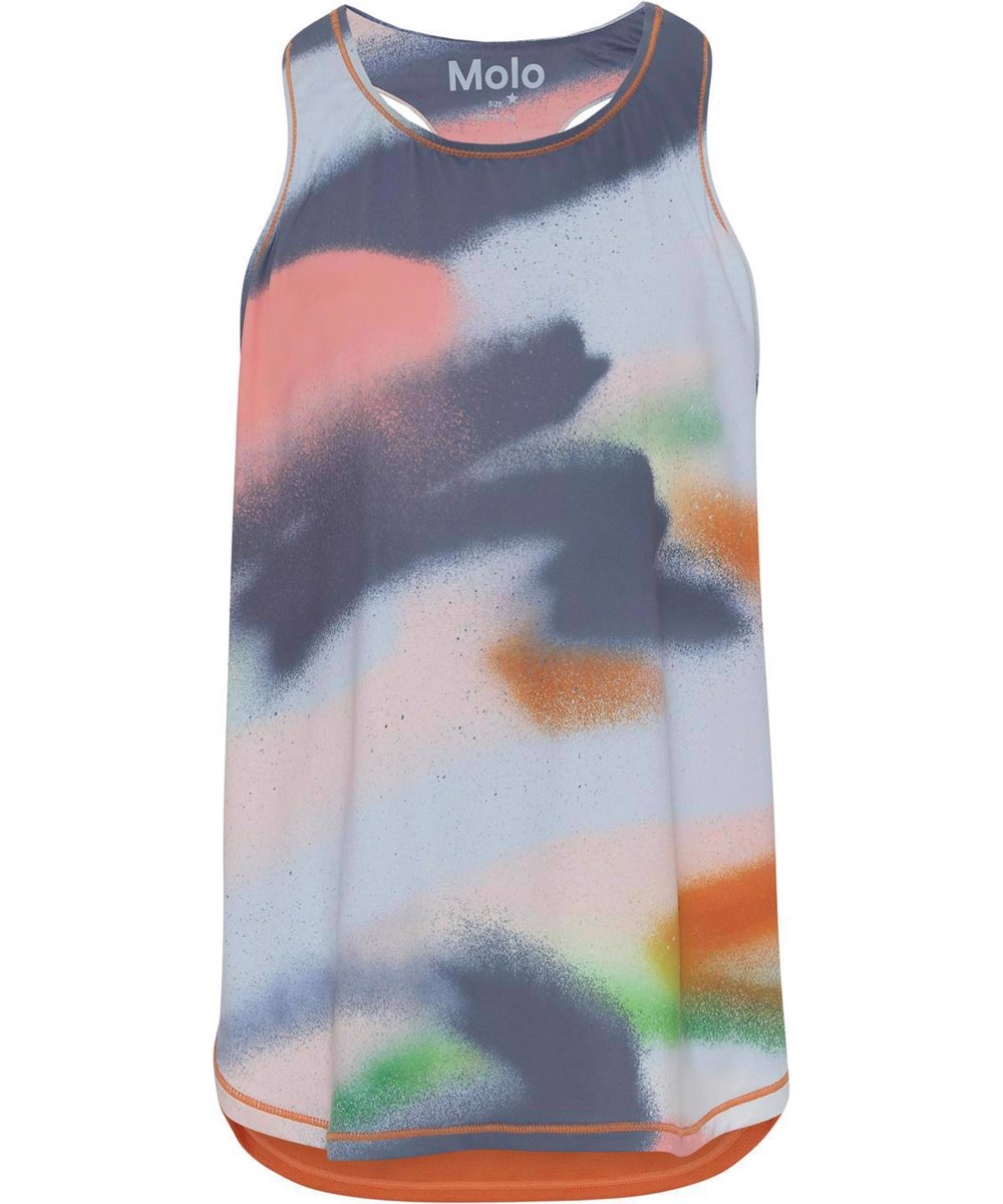 Oriana - Faded Spray - Colourful sports top with spray paint print