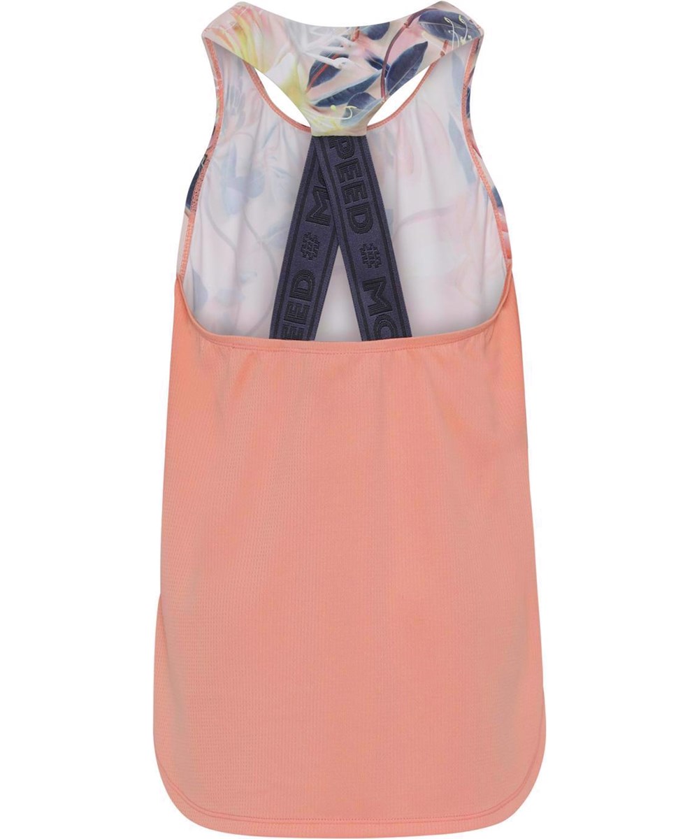 Oriana - Motion Flower - Rose coloured sports top with floral print