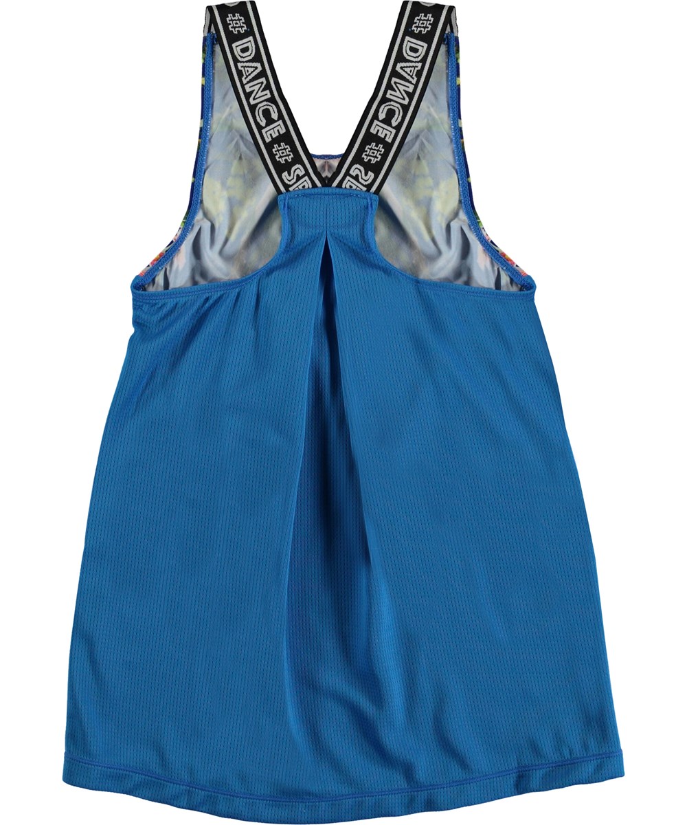 Oriana - Wild Flowers - Blue sports top with flower print