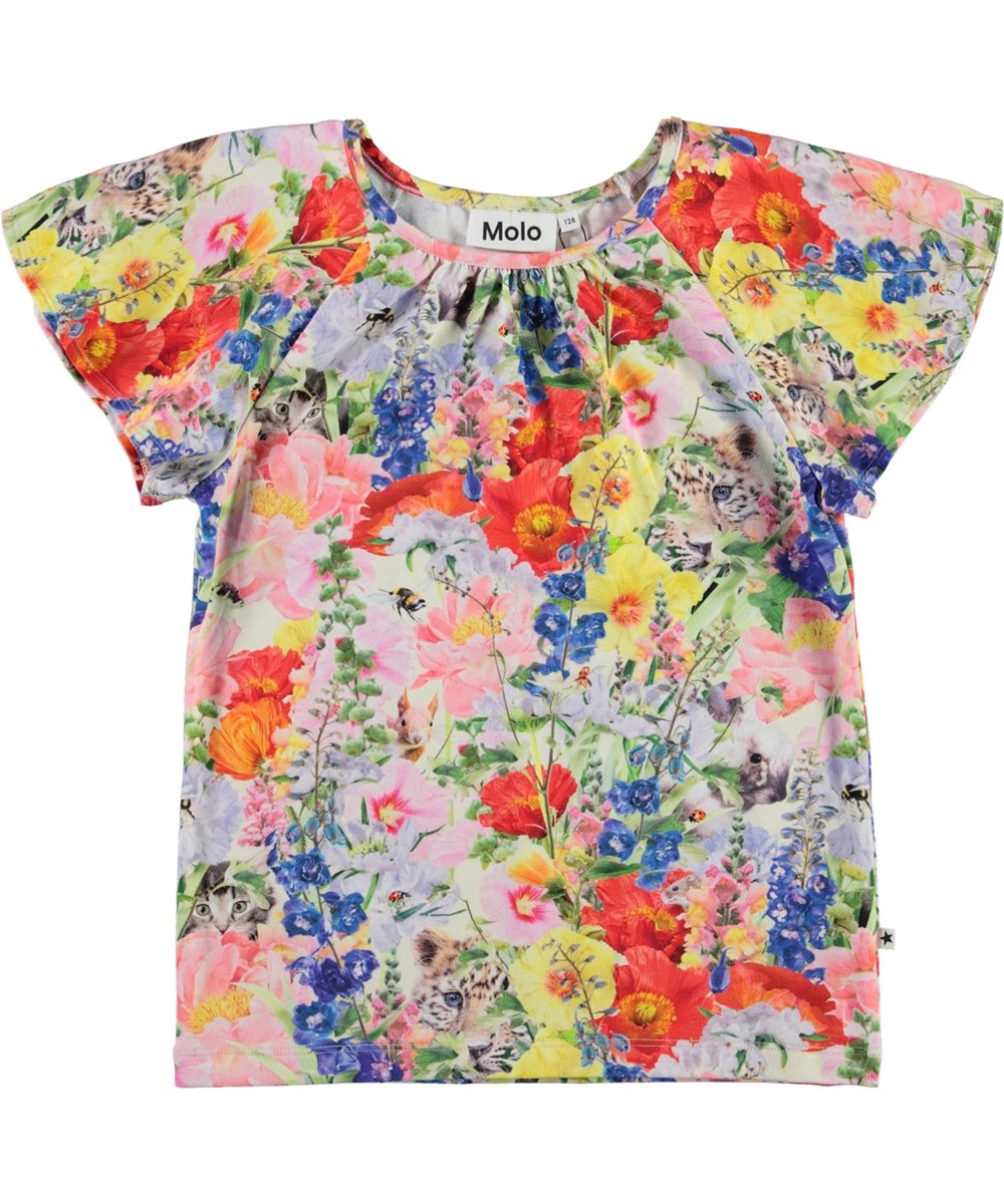 Rachel - Hide And Seek - Floral organic t-shirt