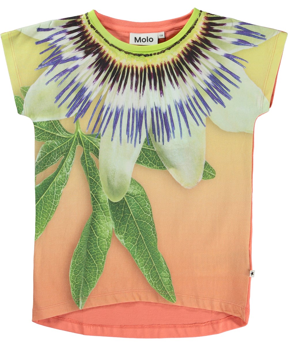 Ragnhilde - Passion - Yellow and orange organic t-shirt 