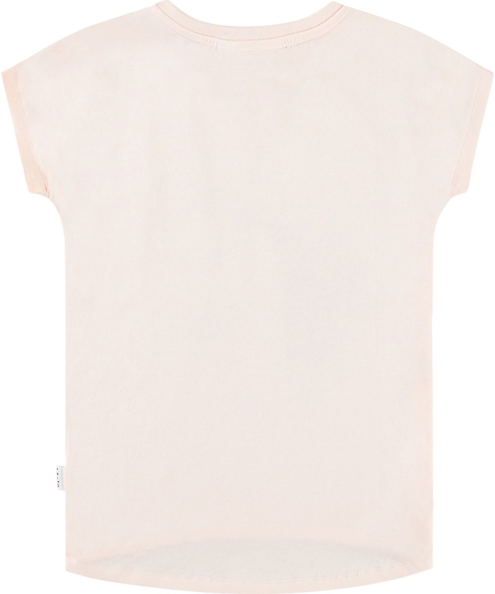 Ragnhilde - Pony Amour - Pink t-shirt with print for children made from soft organic cotton with a round neck and short sleeves.