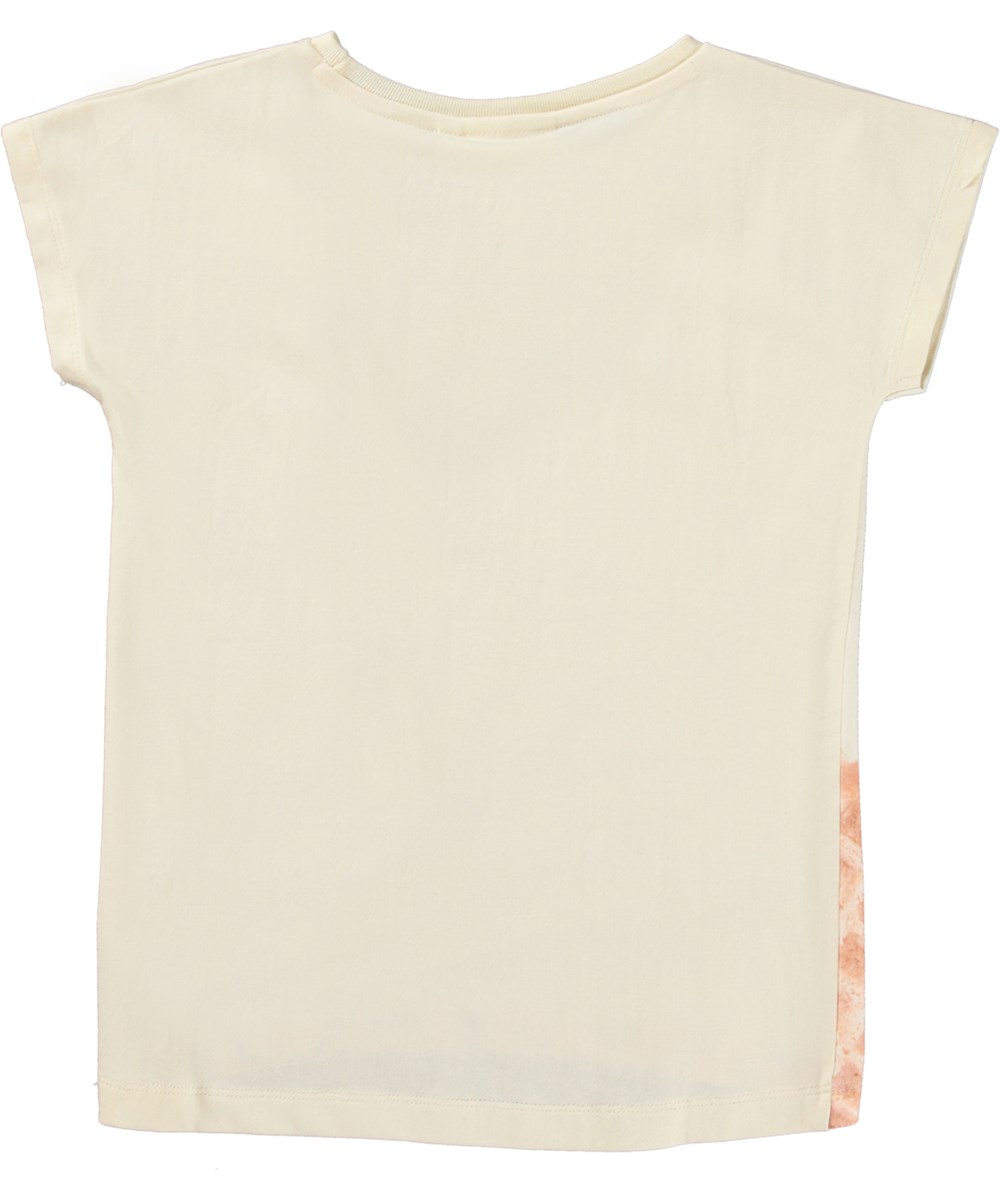 Ragnhilde - Rainbow Softice - Pink t-shirt in organic cotton with a soft serve ice cream print 